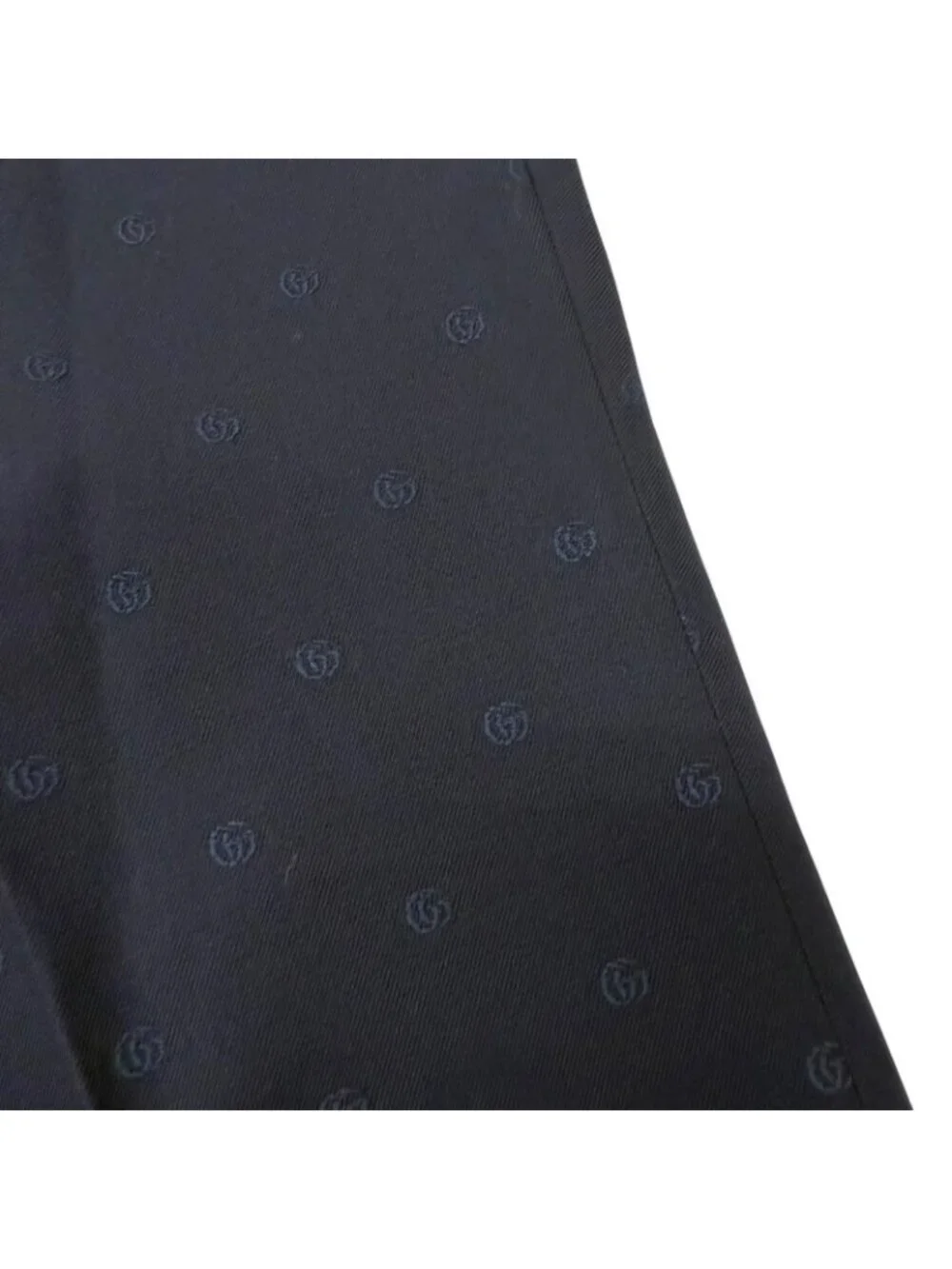 Gucci Wool GG Logo Allover Pattern Single Trousers Pants Navy 52 Swiss